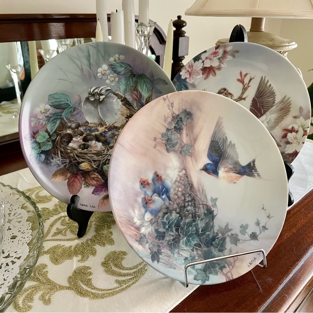 W.I. George, Nature’s Poetry Series, Birds, 3 Decorative Vintage Plates